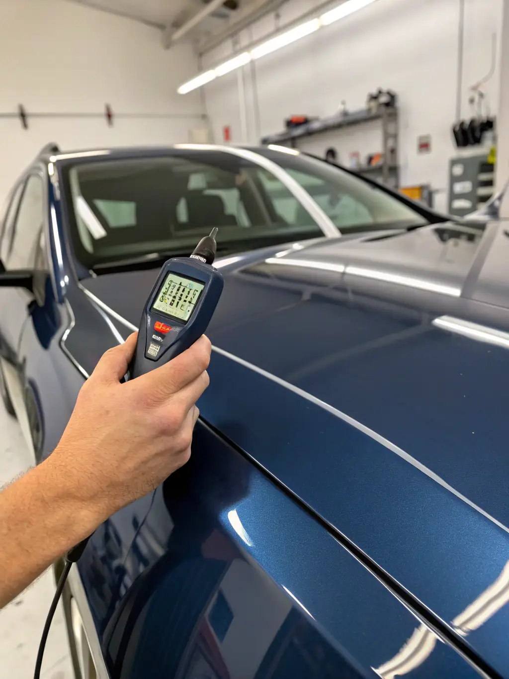 A visual representation of the self-healing properties of the paint protection film, showing scratches disappearing with heat application.